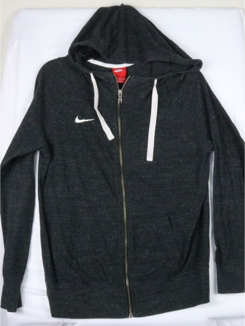 Nike Women's Gym Vintage Full-Zip Hoodie SIZE MEDIUM GRAY